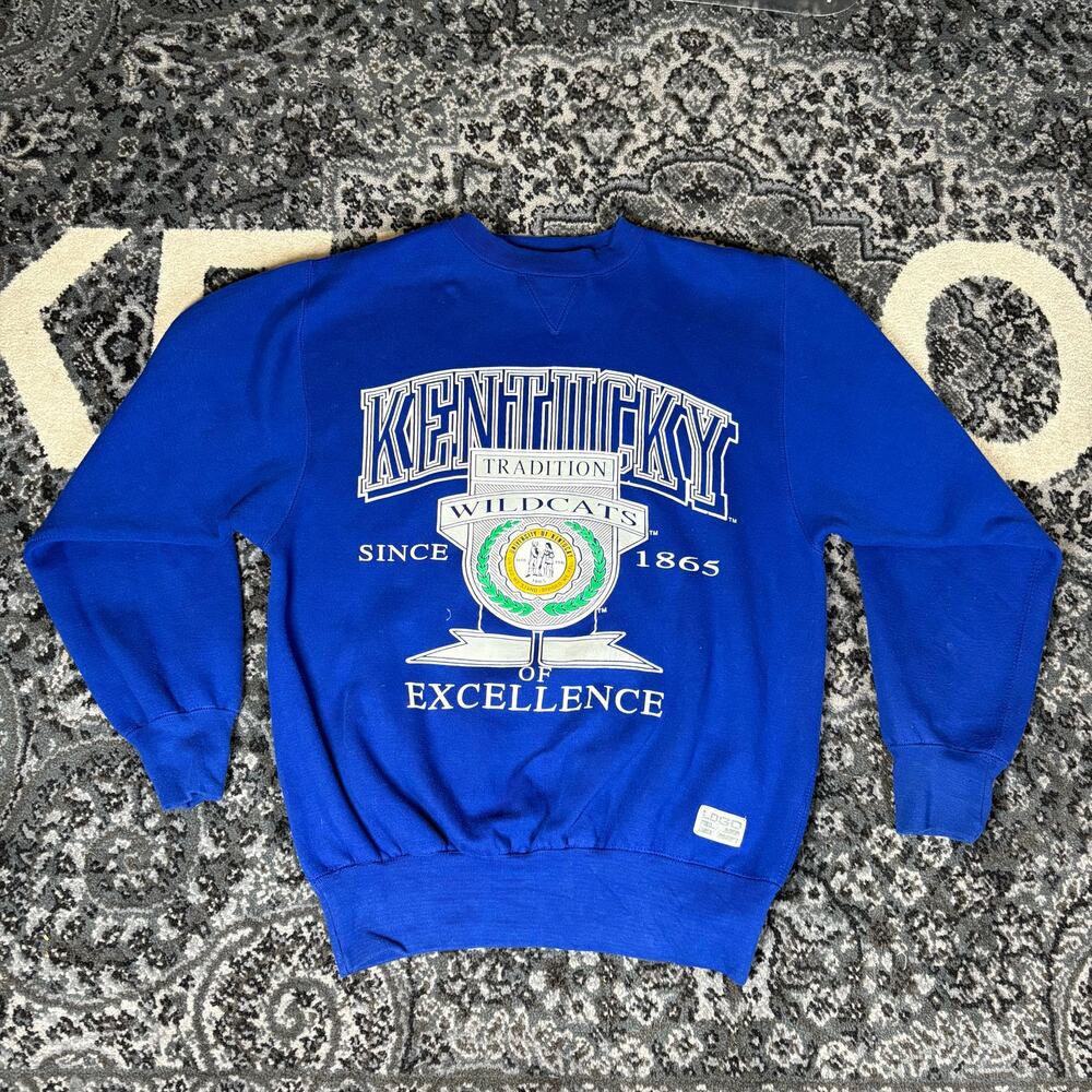 Vintage Logo 7 UNIVERSITY OF KENTUCKY Wildcats Sweatshirt Sweater Pullover Sz M